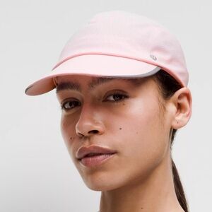🆕 LULULEMON Fast and Free Running Hat WovenAir NWT Pink Haze L/XL